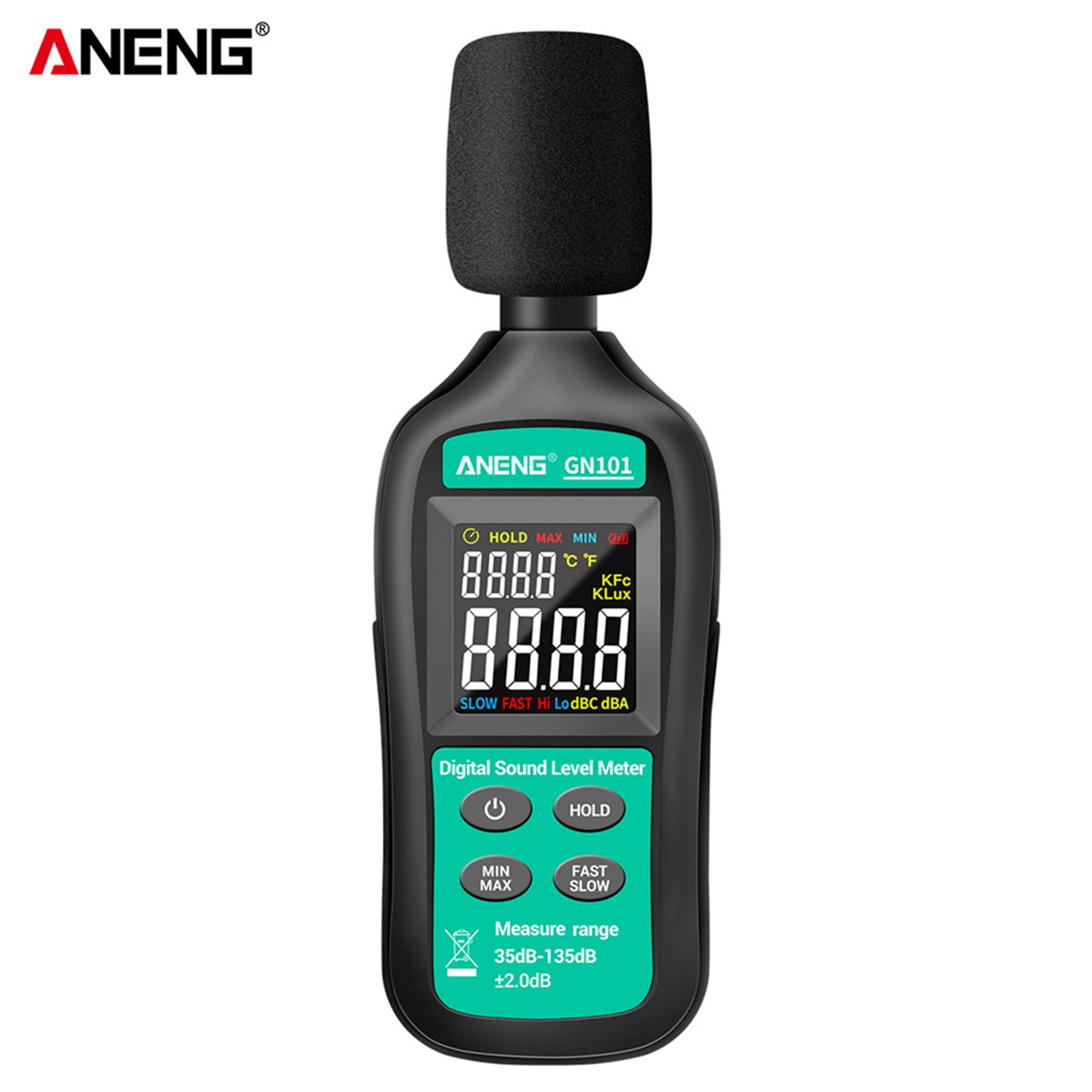 Aneng GN101 Digital Sound Level Noise Meter Meting 35-135db Decibel Detector Audio Tester Mini Sound Meter Sonometros