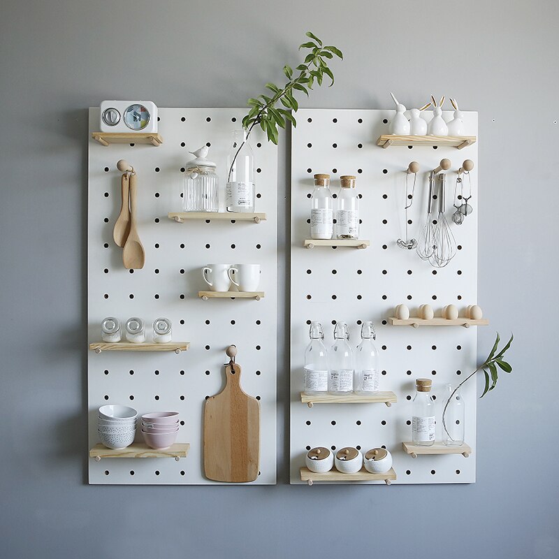 Multi-size Rack DIY Combination Solid Wood Wall-mounted Rack Storage Rack for Bathroom Bedroom Kitchen Storage Rack