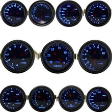 52mm boost/vakuum/vattentemp/oljetemp/oljepress/spänning/varvräknare/luftbränsleförhållande/egtmätare analog blå led + 52mm gauge pods