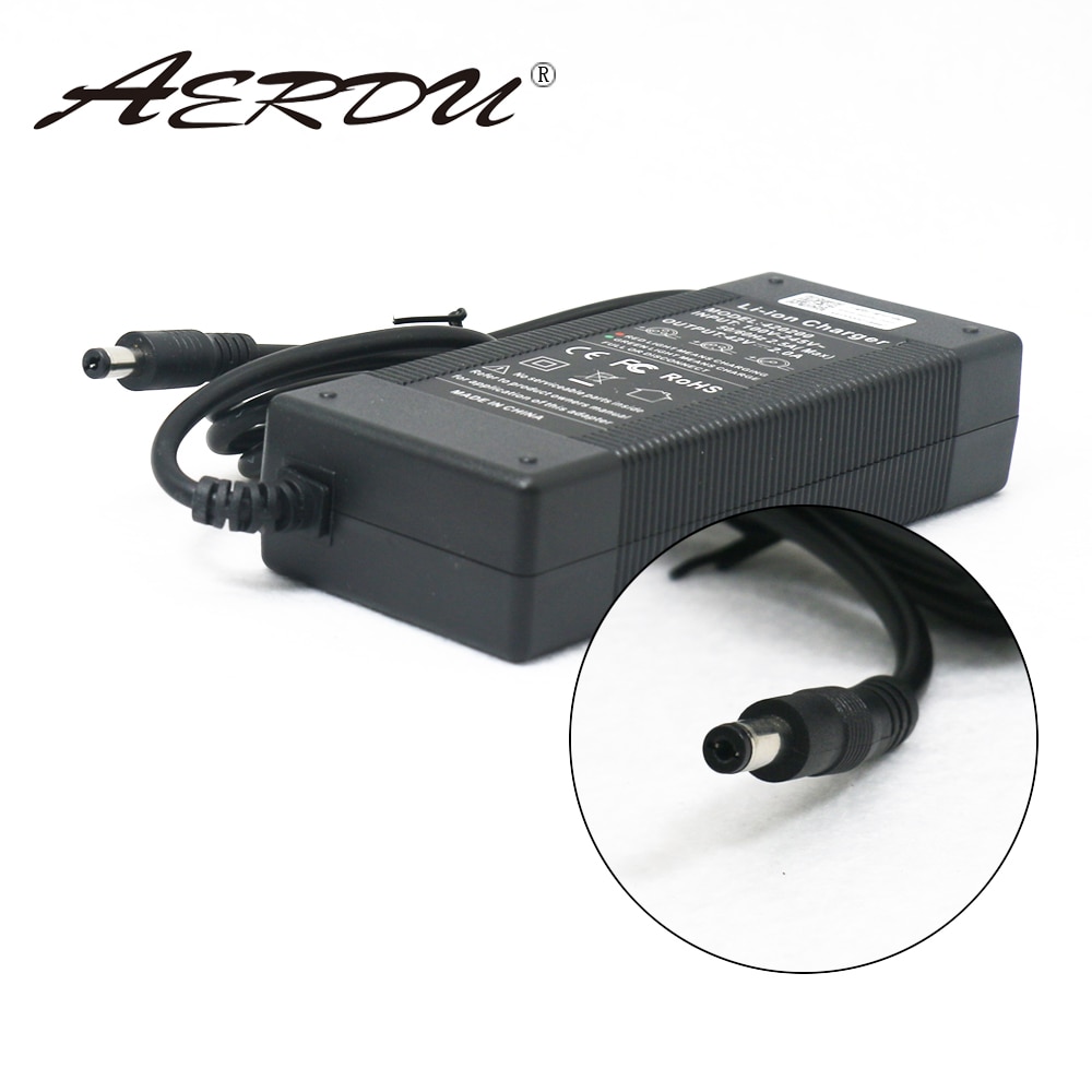 AERDU Lithium-ion Battery Charger - 42V 2A 100-240V AC DC Power Adapter - Fast Charging