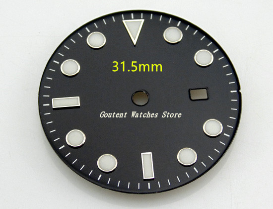 28.5/31.5mm sort / blå / grøn / hvid urskive steril pasform mingzhu 2813/3804 bevægelse tilbehør til mænds ur: P347-31.5mm