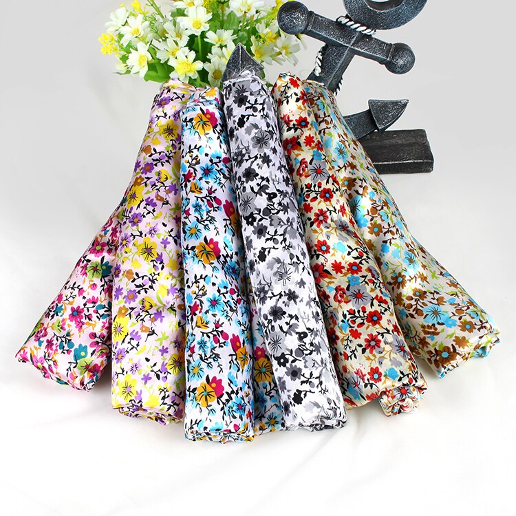 Tissu satiné 100% Polyester à imprimé floral, doux et brillant, pour doublure de robe et de chemise à la