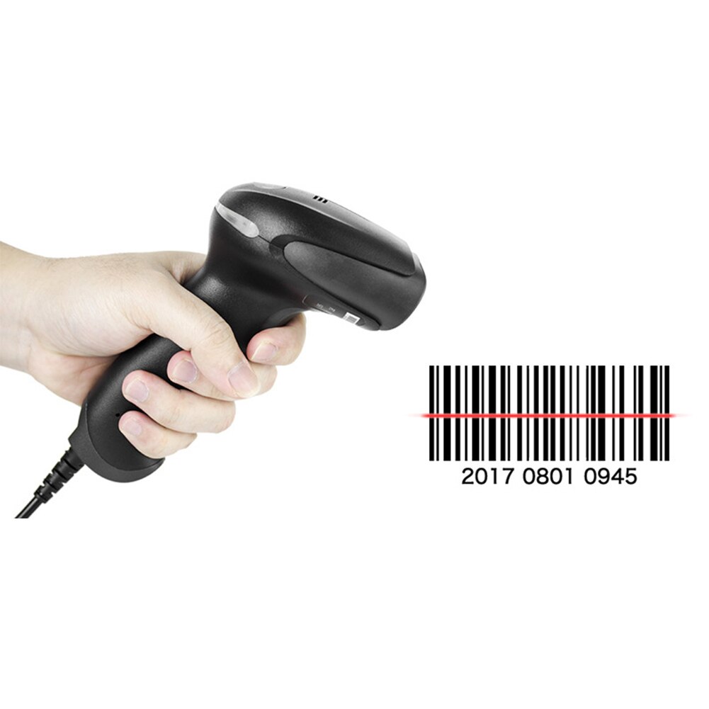Portable Electronic Scanner For POS System Durable Barcode Handheld Non-Slip Reader Wired
