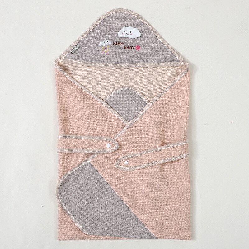 Lzh newborn quilt herfst puur katoen baby gebreide quilt infnat kleur bijpassende cartoon warmhouddeken inbakerdoek: Roze