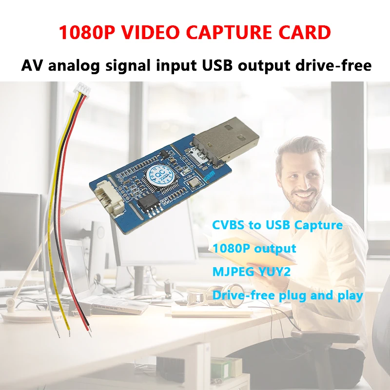 AV CVBS Analoges Signal S-VIDEO Signal zu digitalem USB CVBS zu USB-Aufnahme für Android, kostenloses Plug-and-Play, UVC-freies Laufwerk