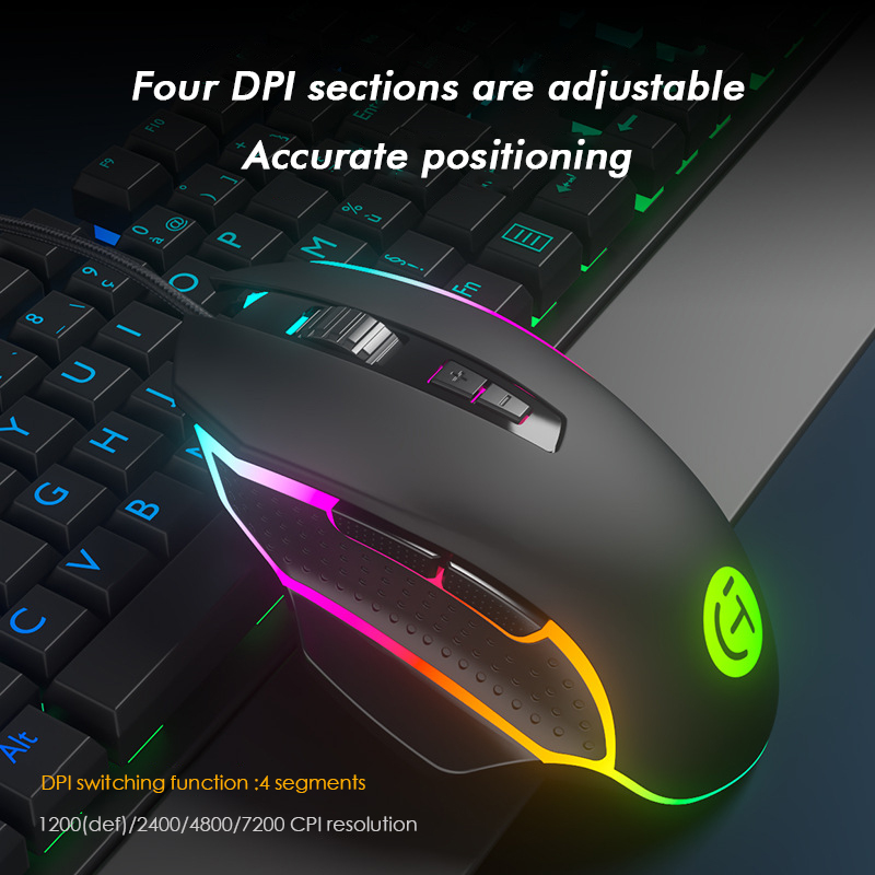 Rgb Backlight Gaming Muis 2400 Dpi Optische 7 Button Usb Muis Met Mute Wired Muizen Voor Desktop Laptop Computer Gamer muis