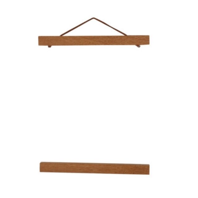 Magnet Teak Wood Pine Hanging Scrolls Wall Art Photo Frame Family Canvas Painting Posters Hanger Frame Hanging Painting Pole: Teak / 30cm