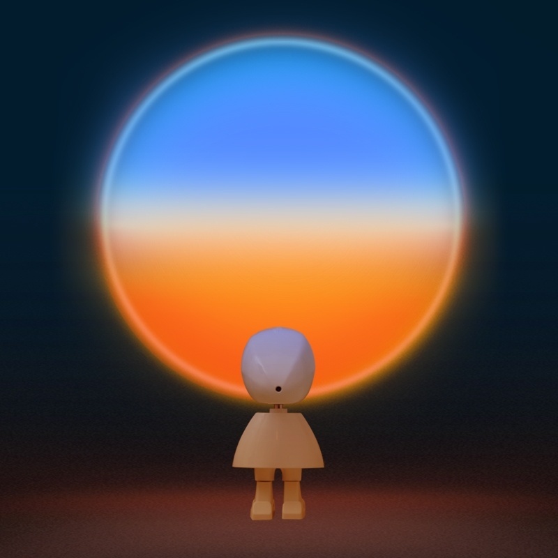 Astronaut Zonsondergang Sfeer Licht Night Projectie Robot Slaapzaal Slaapkamer: breaking Dawn