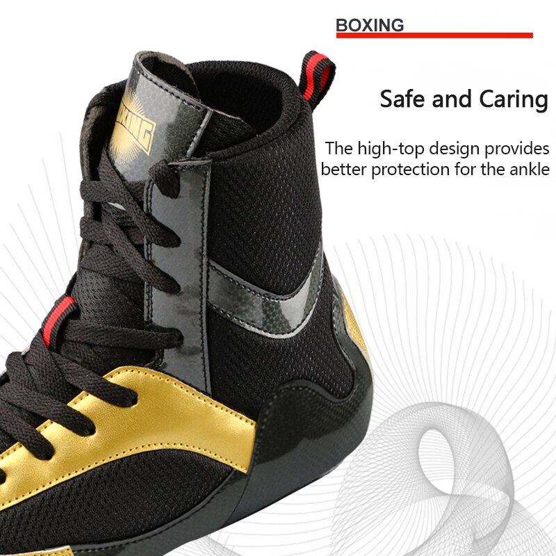 Boxeo zapatos de lucha Taekwondo Sanda zapatos de los hombres y mujeres de la formación de alta Low-top luchando zapatos botas