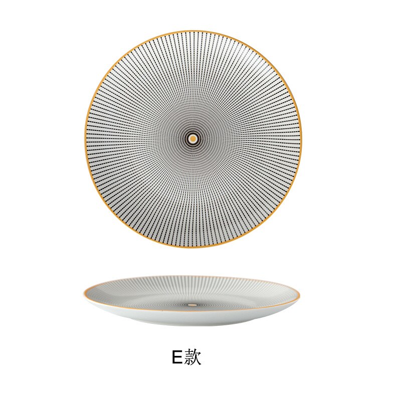 Servies Keramische Diner Plaat Set Schotel 8/10 Inch Porselein Leuke Dessertbord Servies Geometrische Westerse Voedsel Steak Plaat: 6 inches-6
