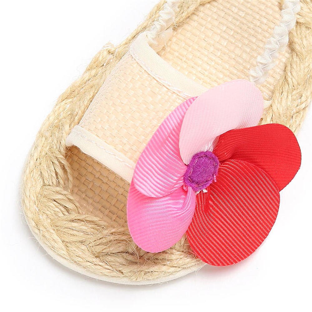 Kleinkind unisex Baby Mädchen Junge Stock Sandalen Kleinkind Weiche Anti-Unterhose baumwolle Sohle Nette Blume Drucken Sommer Krippe Erste Gehhilfe Schuhe