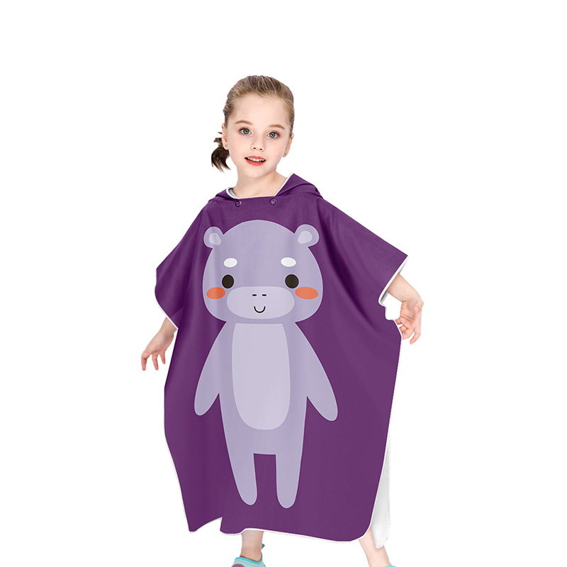 Cartoon Gedrukt Microfiber Surf Wetsuit Veranderende Met Kap Handdoek Poncho Robe Hooded Licht Gewicht Kids Strand Zwemmen Gewaad Handdoek: 13H
