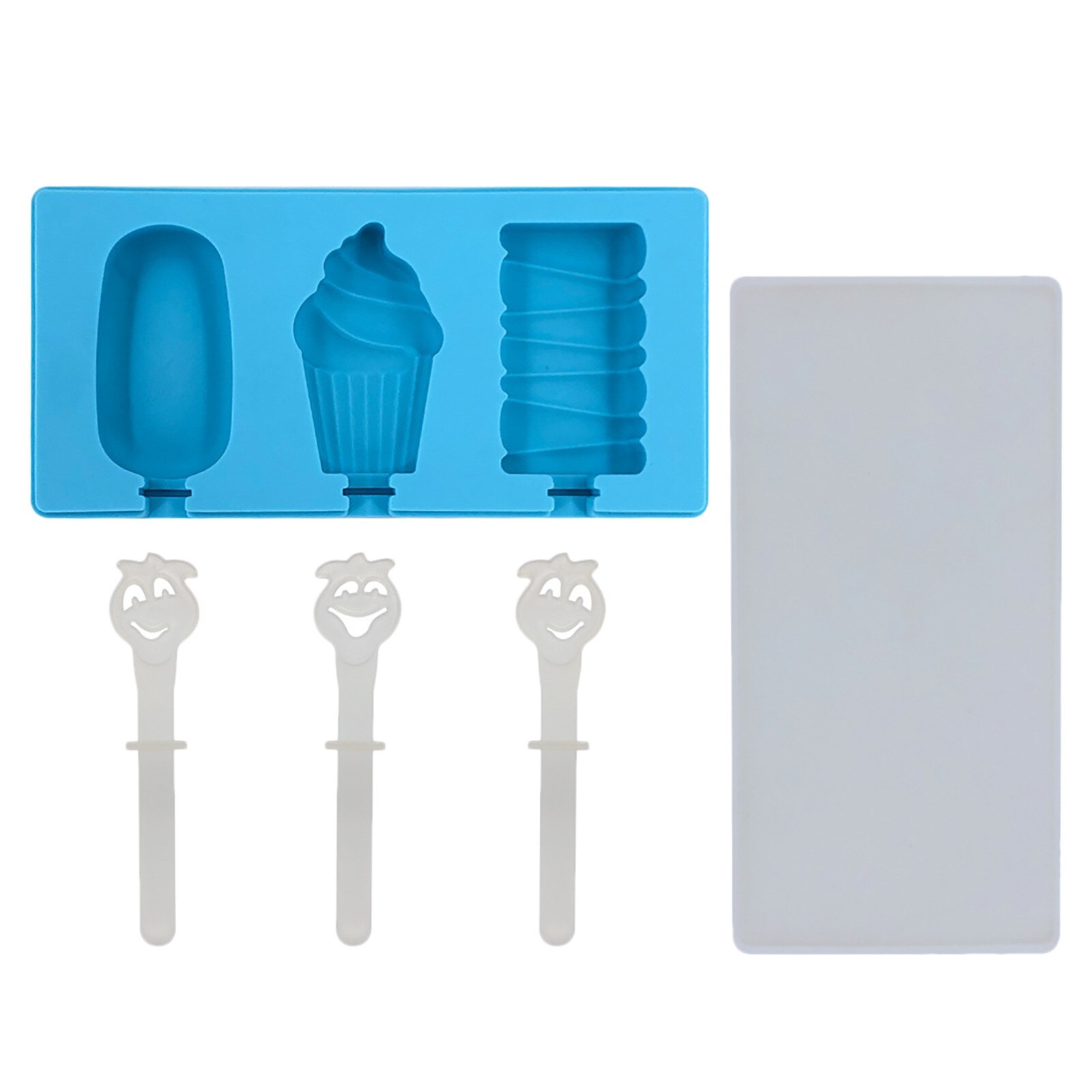 6 Cells Cute Fruit Ice Cream Mold DIY Popsicle Maker Tray Mould Summer Ice Cream Maker Frozen Ice Cube Box Making Tools: C