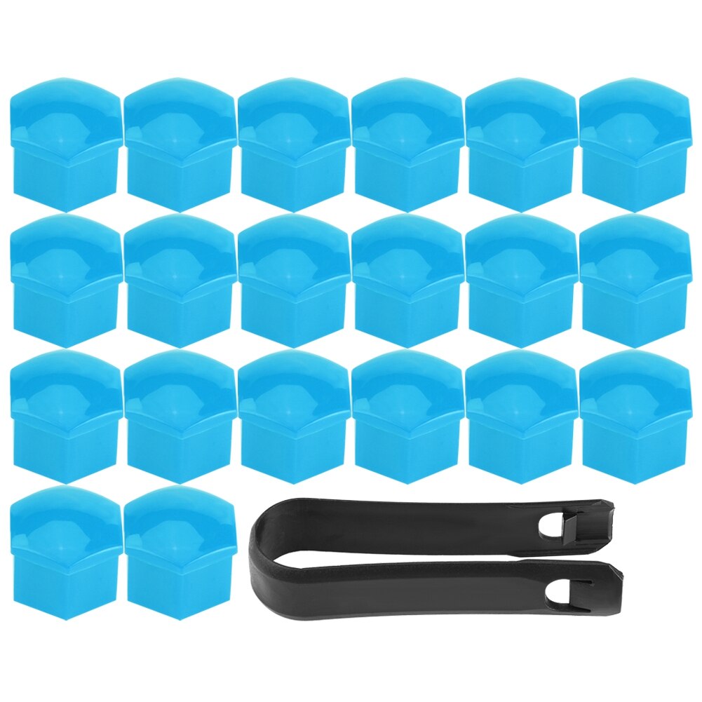 20 Pcs 17 Mm Auto Wielnaaf Lugs Moeren Bouten Velgen Stofkap Beschermende Cap Zeshoekige Socket Chrome Band Schroef bouten Voor Wielen: WHITE