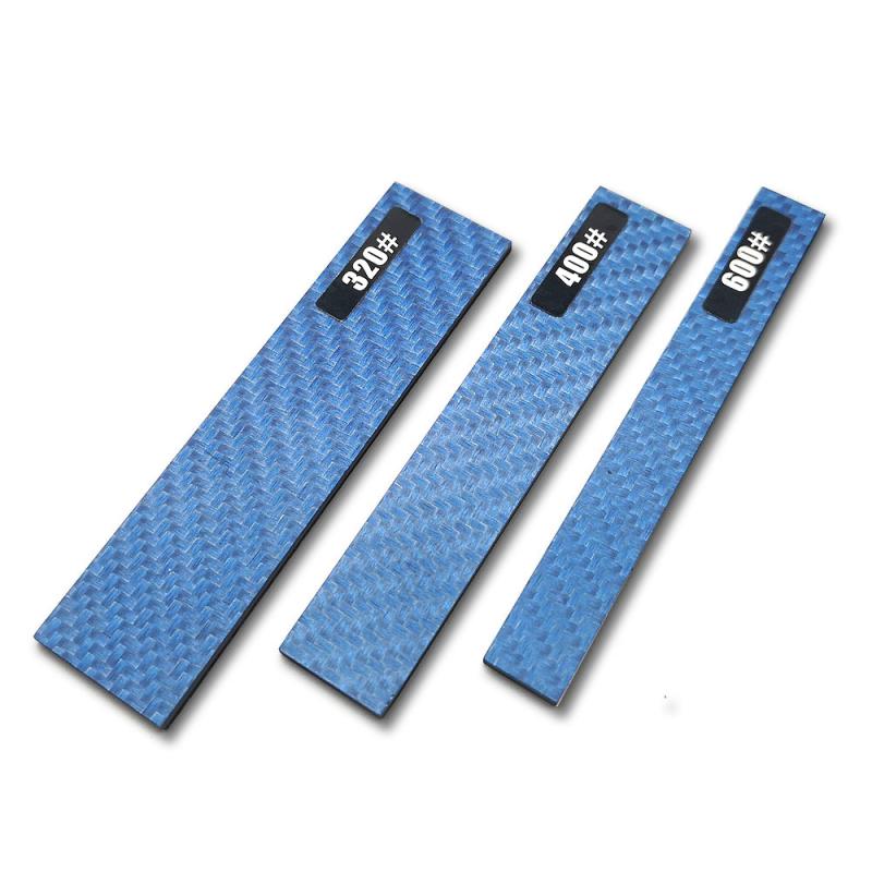 3pcs/Pack Carbon Fiber Sanding Board Polish Tool Model Tool 320# 400# 600# MS-070: Light Grey