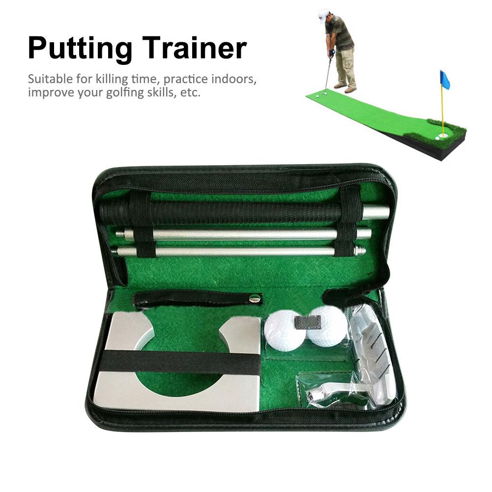 Portable Golf Putter Putting Trainer Set Indoor Training Equipment Golfs Ball Holder Training Aids Tool With Carry Case