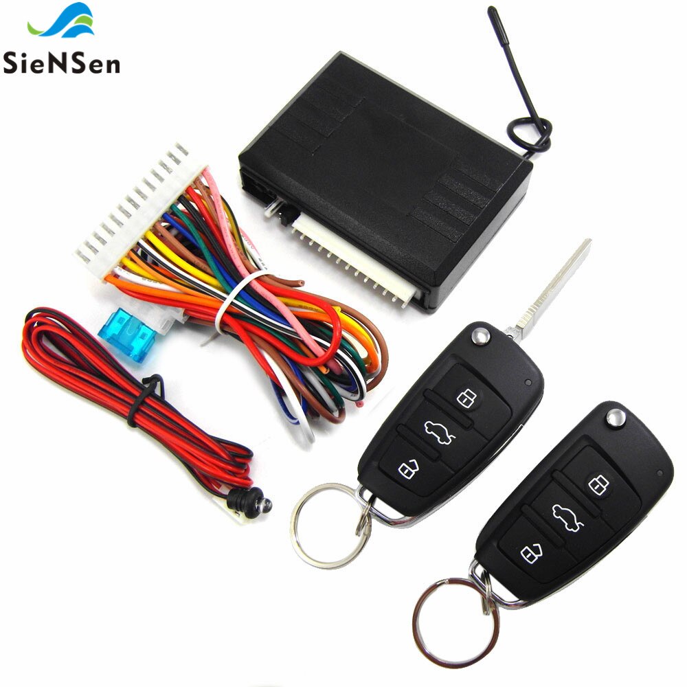 SieNSen Kit Central remoto de coche cerradura de la puerta sistema de entrada sin llave con Control remoto coche cerradura Central sistema de alarma automotriz M616-8118B