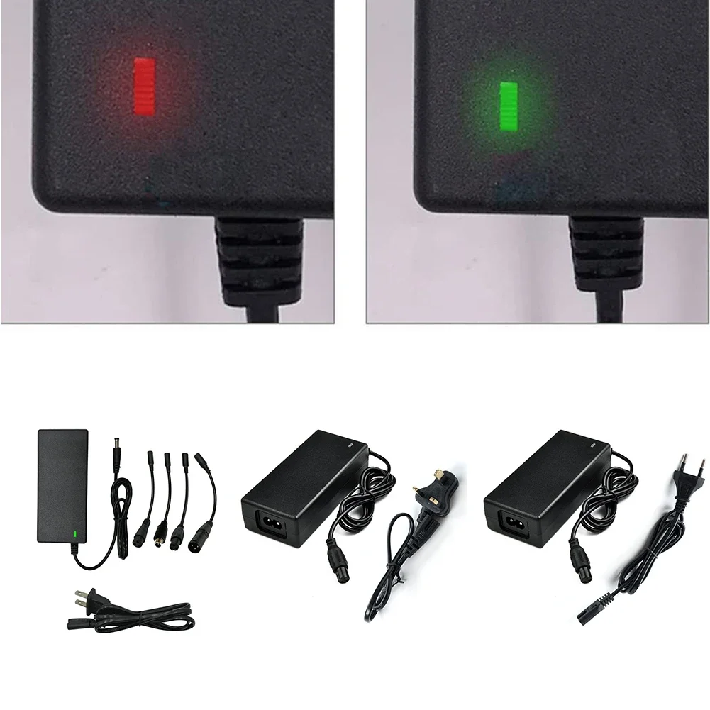 42V 2A oplader met 5 verwisselbare connectoren Snel opladen Li-ion batterijen voor elektrische scooters Fietsen Evenwichtige auto's