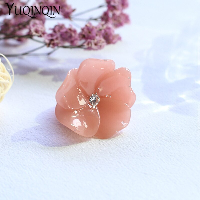 Acryl Blume Korea Engagement frauen Ringe Modeschmuck minimalistisch Harz Korea Finger Ring für Mädchen Weibliche Rosa Ringe