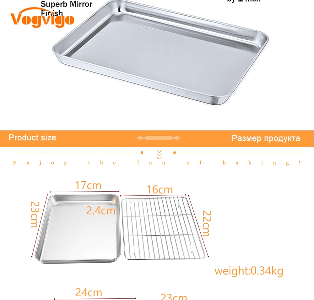 Baking Tray with Removable Cooling Rack Set Stainless Steel Pie Biscuit Cookie Macaroon Pastry Baking Pan Sheet Used for Oven