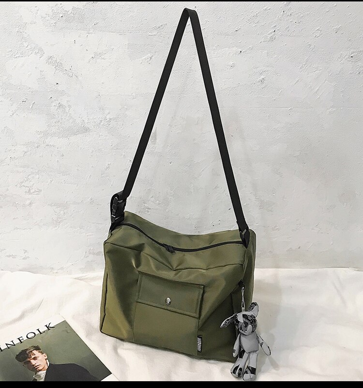 Originale di marca di Disegno della Tela di Canapa del Messaggero Del Sacchetto di Università di Classe Gli Studenti Borsa A Tracolla Grande Borsa di Tela: verde