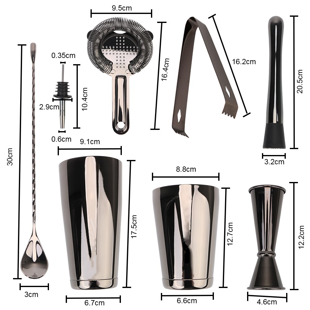 FABV Cocktailshaker Set - Boston Shaker Barset mit Barlöffel, Barsieb, Barmaß FABV Cocktailshaker Set - Boston Shaker Barset mit Barlöffel, Barsieb, Barmaß