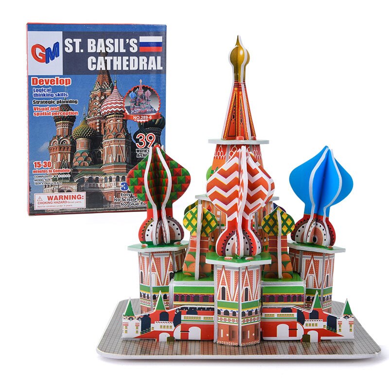 3D three-dimensional puzzle word famous building architecture puzzle educational diy toy for kids adult