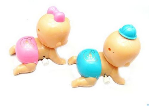 1Pcs Boy Girl Wind up Crawling Crawl Clockwork Toy Doll Kid Party For Baby