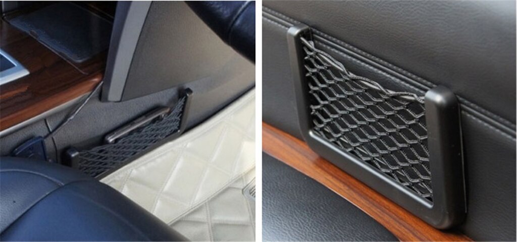 Universal black car seat side net storage pocket for BMW E34 F10 F20 E92 E38 E91 E53 E70 X5 M M3