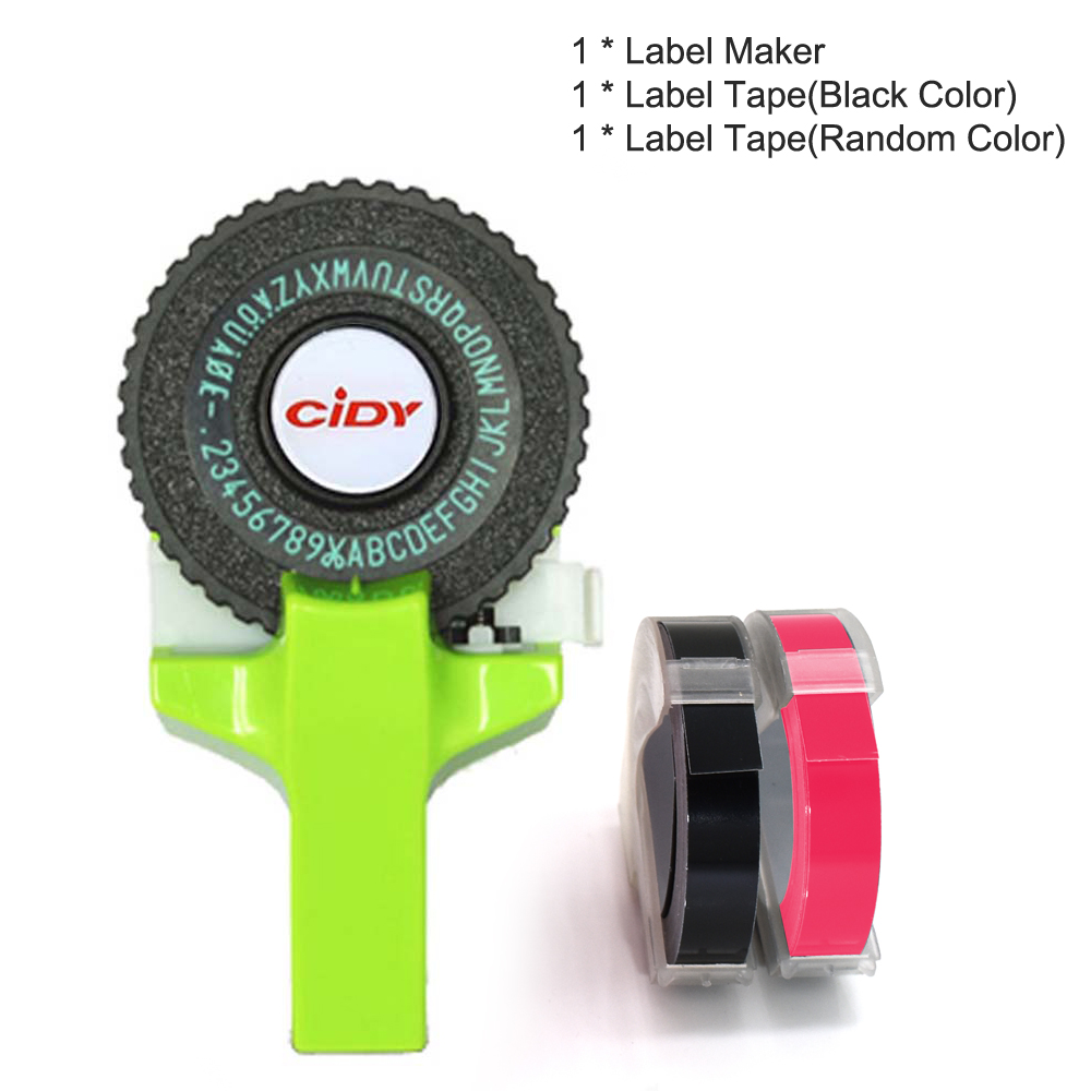 Etichettatrice manuale portatile fai da te 3D goffratura etichetta scrittore stampante macchina da scrivere con plastica PVC 9mm etichette nastri macchina per scrivere: verde