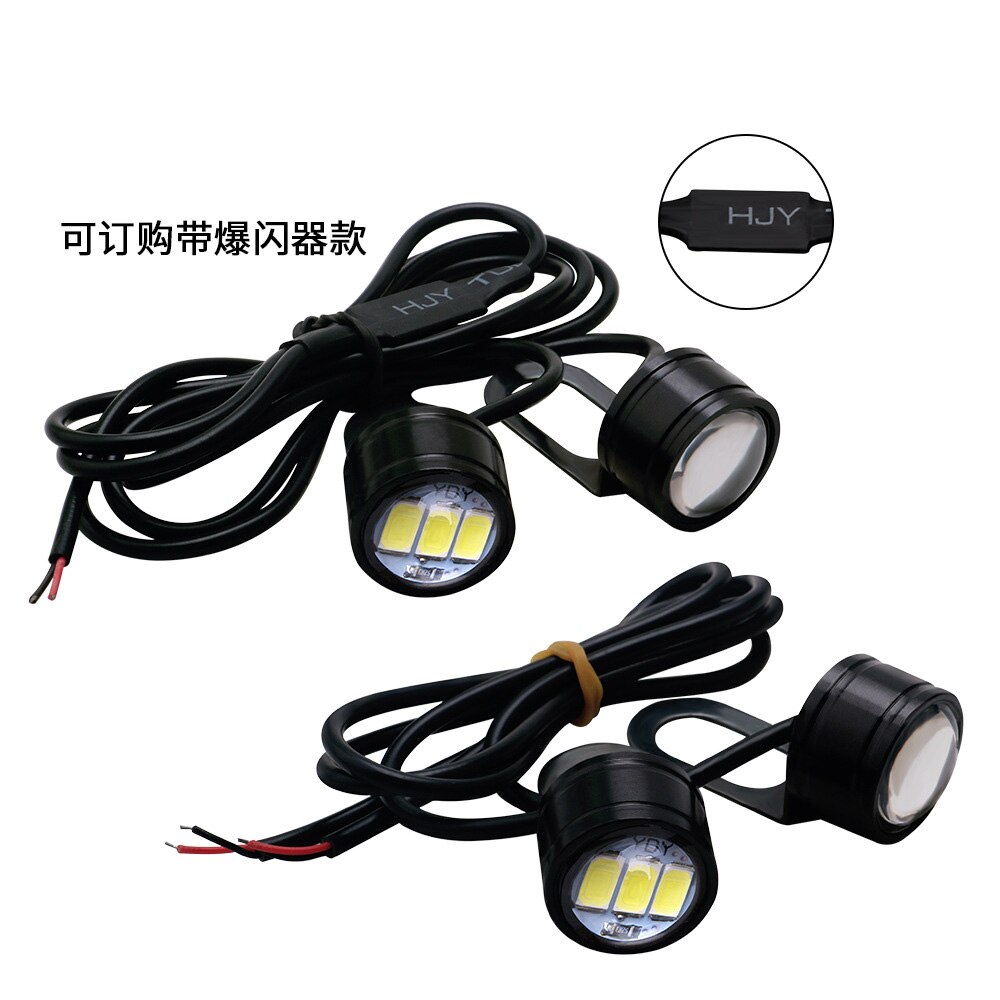 Lámpara de ojo de halcón para motocicleta, 2 uds., lámpara de fuego fantasma, información de componente, Pedal de halcón, LED, lámpara de Flash para espejo, 12V