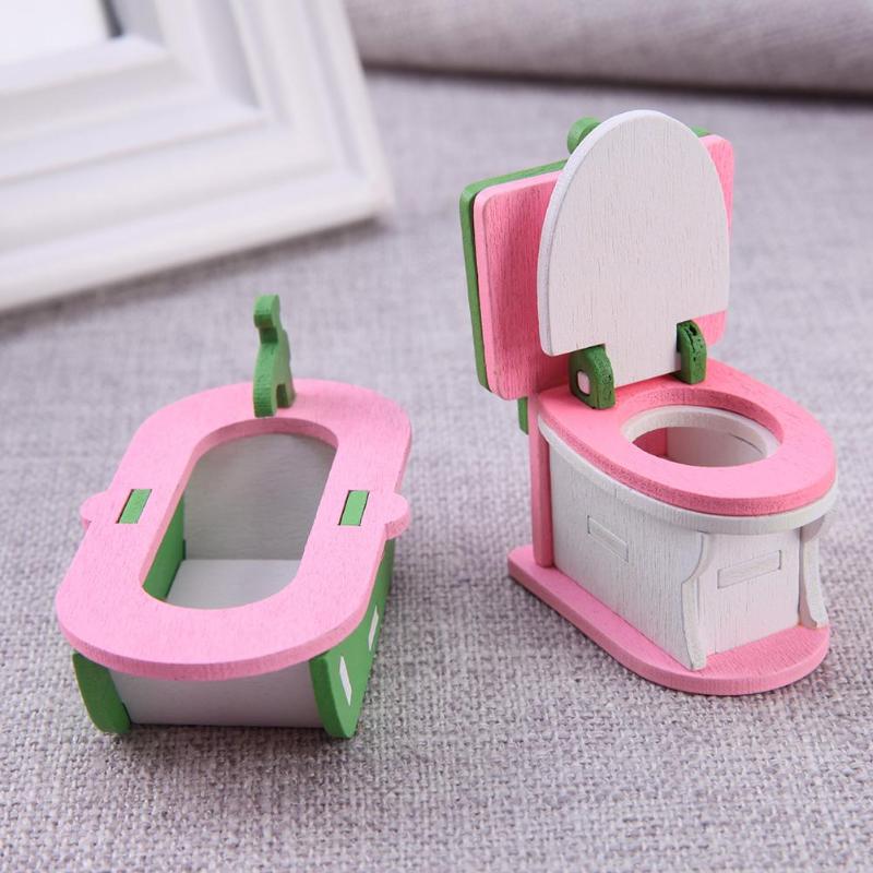 Dollhouse Wooden Colorful Dolls House Miniature Furniture Toys Toy Kids Simulation Furnitures Models House Decor Doll Xmas