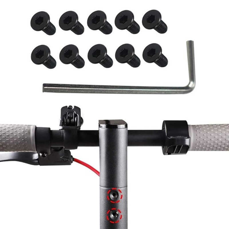 10Pcs Scooter Stuur Voorvork Buis Schroeven Met Hexagon Handvat Vervangende Onderdelen Kits Voor M365 Ninebot Es2