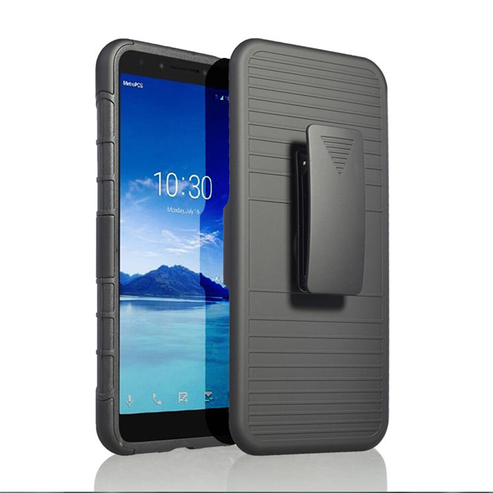 Heavy Duty Magnetic Ring Ständer Rüstung Fall Mit Swivel Gürtel Clip Holster Abdeckung Für Alcatel 7 Folio 6062 watt/ REVVL 2 Plus (T-Mobile): Default Title