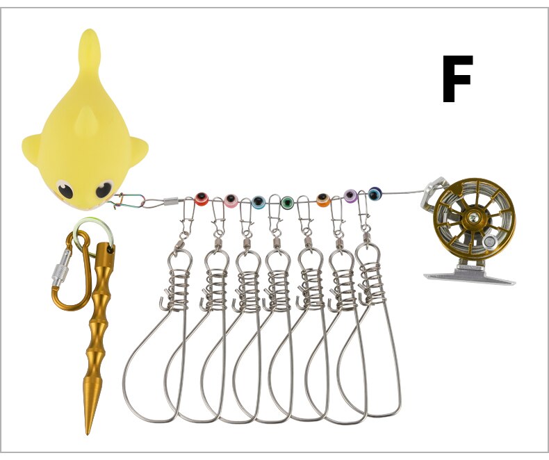 Billings Vissen Lock Gesp Rvs Levende Vis Lock Riem Vissen Stringer Visgerei Eend Shark Metalen Touw: F