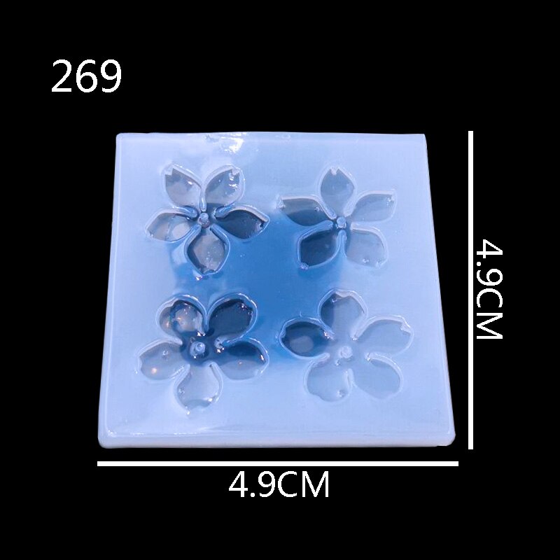 Sakura, colgante artesanal DIY de resina transparente UV, moldes de combinación de silicona epoxi para DIY, accesorios de joyería 1 unidad: MJ-269