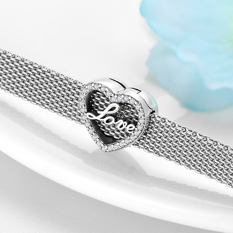 Di alta Qualità 925 In Argento Sterling Cuore Rotondo monther Amore Pendenti E Ciondoli Pinze Misura Branelli Originale Riflessione Braccialetti FAI DA TE Gioielleria Raffinata: PR0050