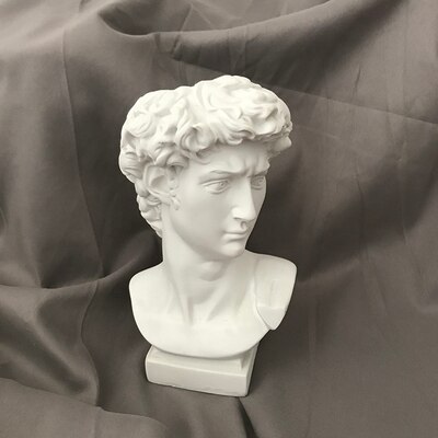 Greece David Venus Apollo Art Sculpture Vase Flower Pot Human Head Home Decor Imitation Plaster Resin Flower Arrangement R4502: White