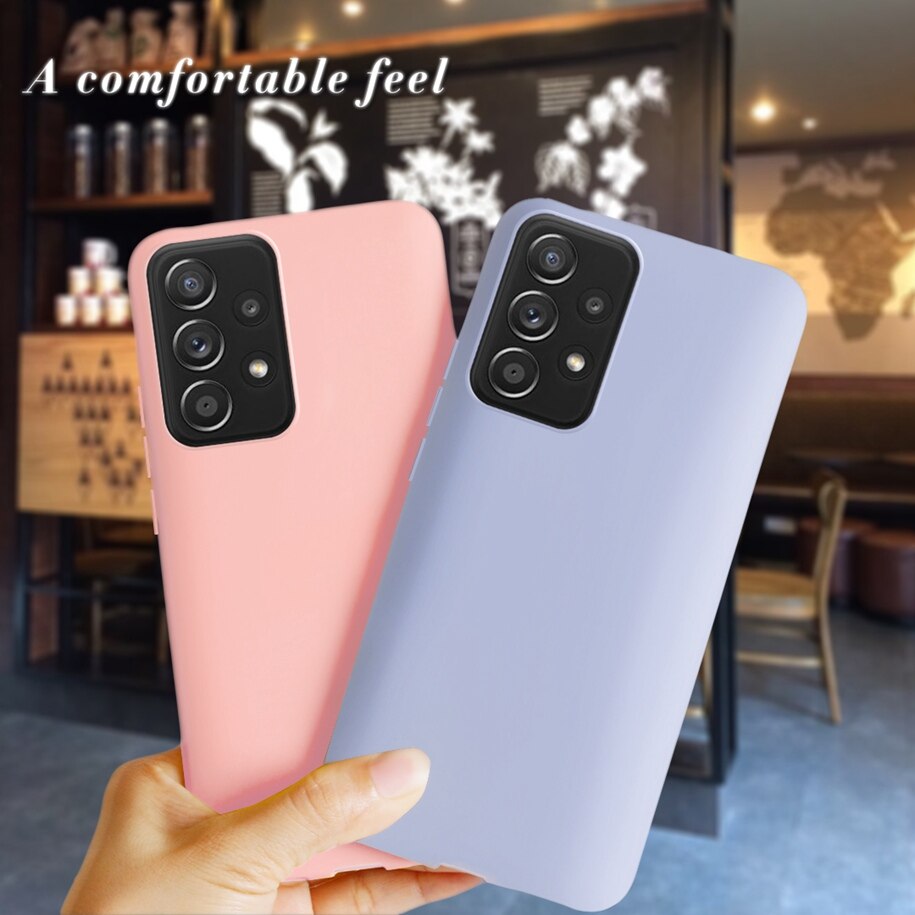 Liquide Étui En Silicone Pour Samsung Galaxy A73 5G Couverture De Couleur Uni Doux Téléphone Couverture Arrière Pour Samsung A73 5G 73 2022 Sacs