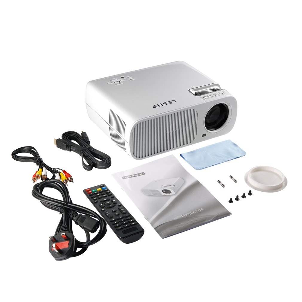 LESHP Video Projector 2600 LM Home Cinema Theater Support 1080P HD 3D with 5.0 Inch LCD TFT Display + Free HDMI BL20: Default Title