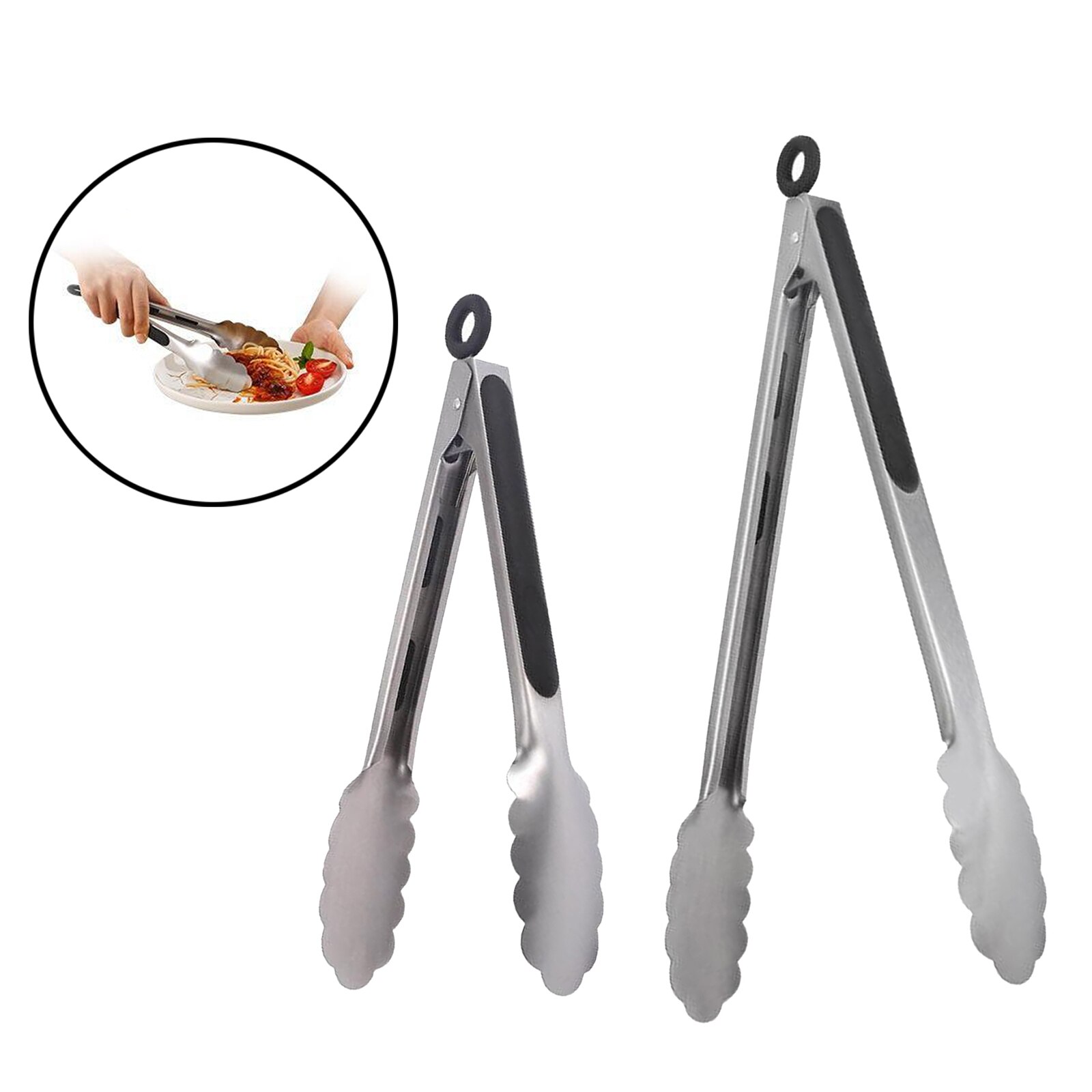 Pinzas de cocina para parrilla y barbacoa, las mejores pinzas para cocinar alimentos, pinzas de acero inoxidable de bloqueo largo para asar y barbacoa