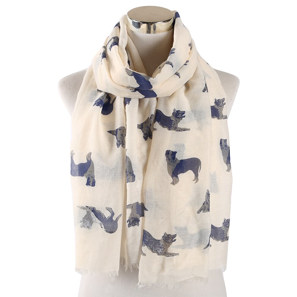FOXMOTHER Grey Pink German Shepherd Dog Scarf For Dog Lover For Women Scarves Dog Woman