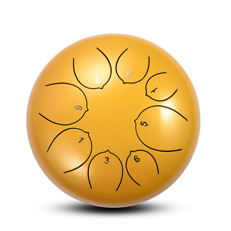 5,5 zoll Stahl Zunge Lotus Trommel 8-Tonne Handpan Tankdrum Instrument EDF88: Gold