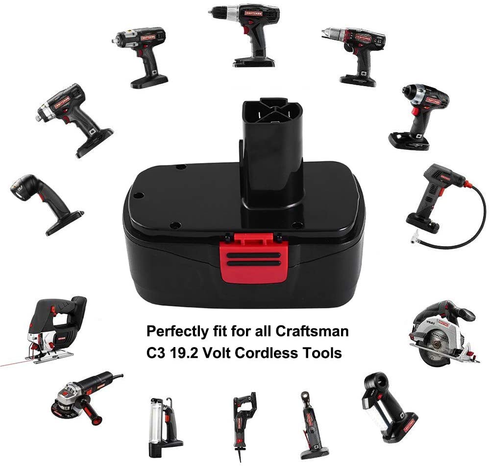 3600mAh Ni-MH 18V Replacement Battery for Craftsman 19.2V Battery C3 DieHard 130279005 130279003 130279017 315.113753 315.115410