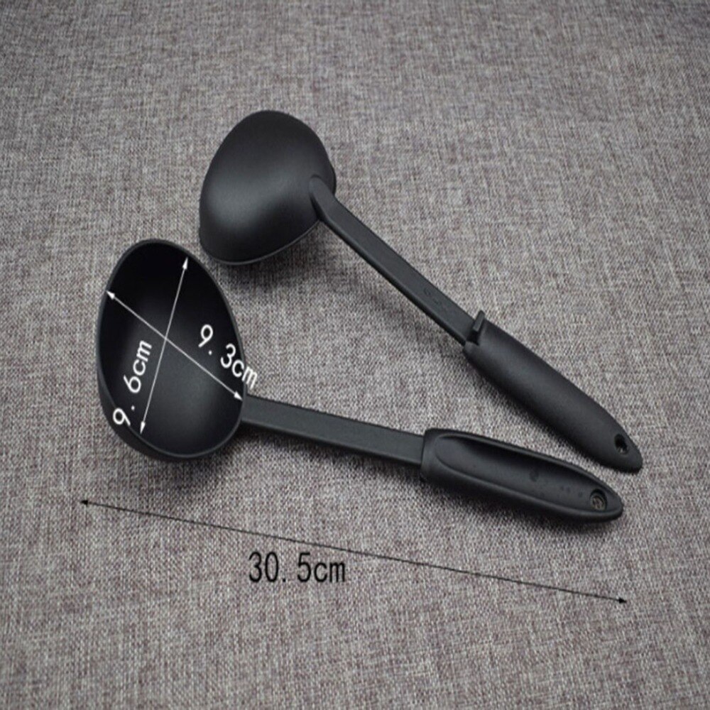 Cuisine soupe cuillère ustensiles de cuisine Nylon louche cuillère couleur noire cuisine cuisson louche pour servir soupe ustensile outils accessoires