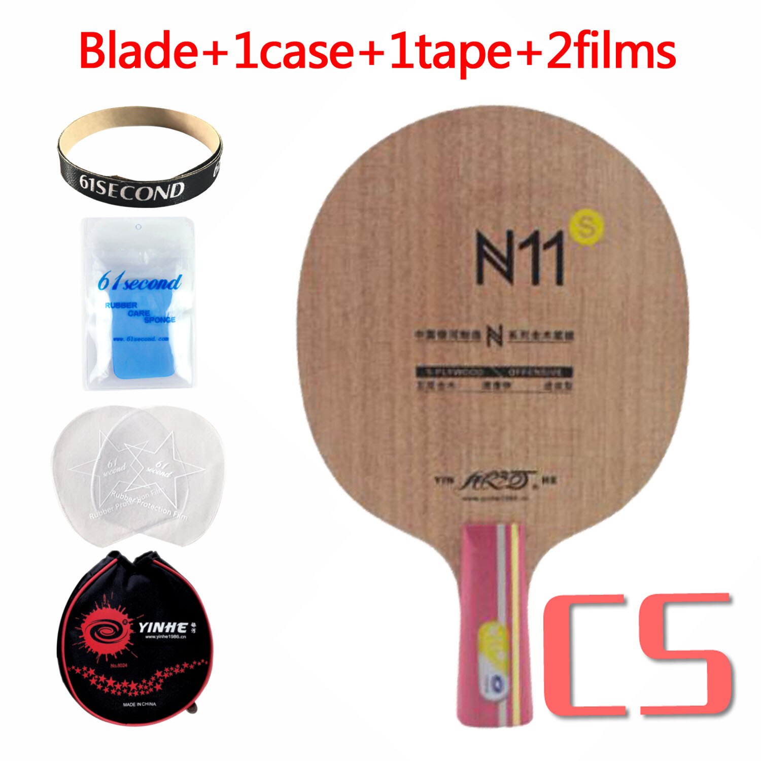 Galaxy Milky Way Yinhe Blade N11s N 11s N-11s OFFENSIVE for Table Tennis Racket Balls Racquet Sports Shakehand: CS with YM case