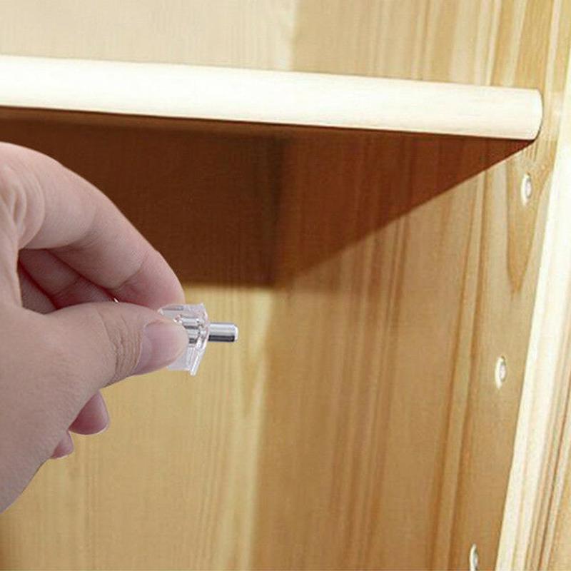 10 Pcs Shelf Studs For Home Shelf With Metal Pin Shelves Seperator Plastic Fixed Cabinet Shelves Holder