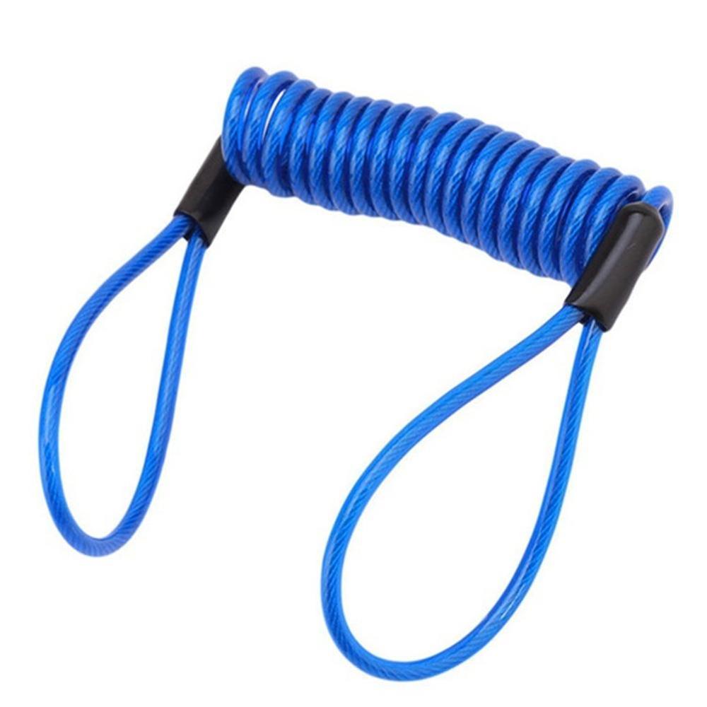 120cm Motorcycle Bike Alarm Disc Lock Reminder Antitheft Spring Security Lock Cable Cable Disc Spring Reminder Motorbike Ca U7Y5: blue