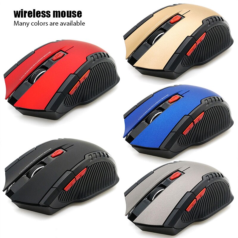 1600DPI 2.4GHz Wireless Optical Mouse Gamer for PC Gaming Laptops Opto-electronic Game Wireless Mice with USB Receiver