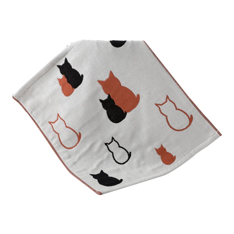 Flerlags bomuldsgasbind håndklæde tyk absorberende voksen børn lommetørklæde sød tegneserie kat jacquard multifunktionelt køkken hængende: 10